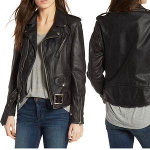 - Schott NYC Leather Boyfriend Jacket Size Medium